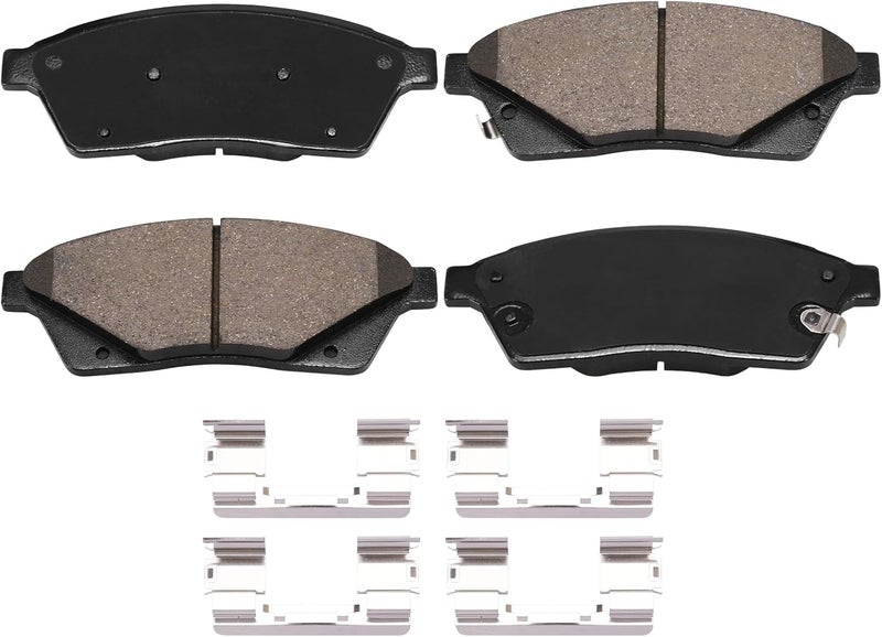 HECHENQICHE Front Ceramic Brake Pads with Hardware Kit for Select Cadillac and Saab Models - SRX 2010-2016, 9-4X 2011, HZ1422 - Image 1